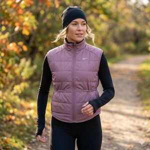 Nike Therma-FIT Running Vest Puffer FB7537-523 Plum Dust Women's Small **NEW**
